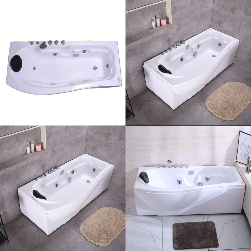 Jet Home Bathroom - Compact Acrylic Freestanding Bathtub with Thermostatic