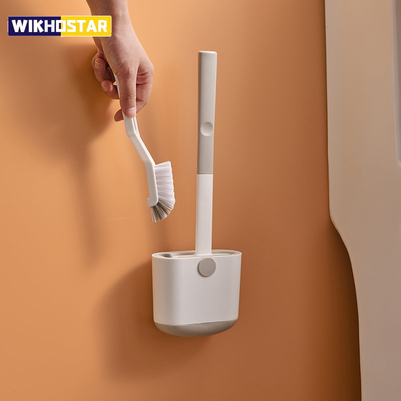 Toilet Brush Holder - WIKHOSTAR Toilet Brush Set Wall Mounted