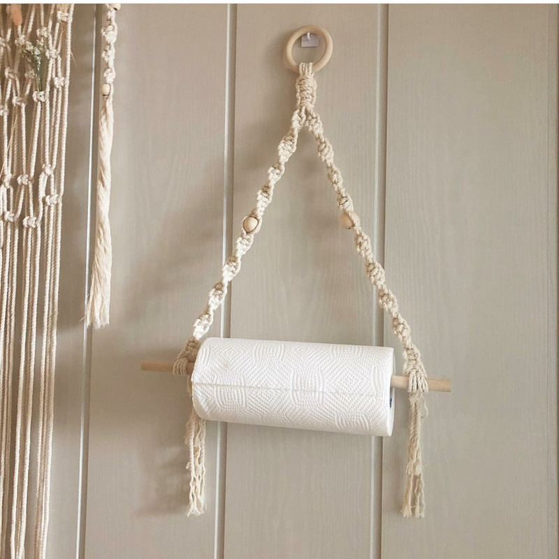 Home Bathroom Paper Towels - Macrame Paper Towel Holder Macrame Wall