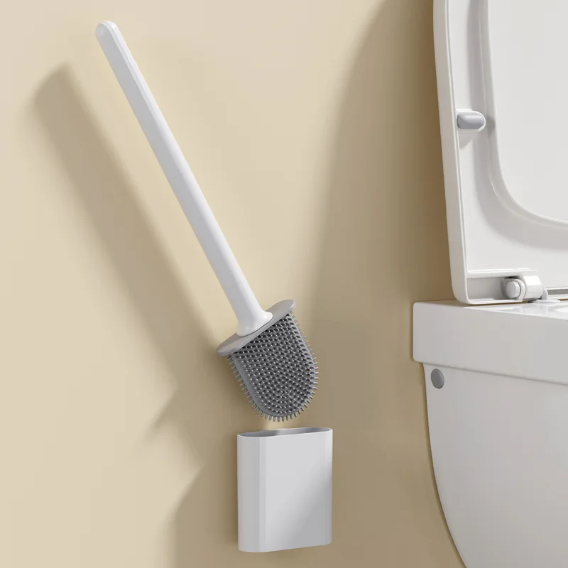 Toilet Brush Holder - Waterproof Soft Bristle Toilet Brush, Silicone