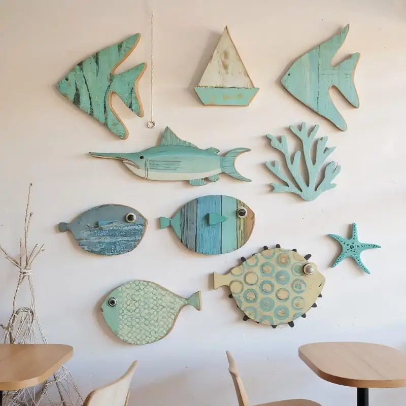 10pcs/set Fish Wall Decor Wood - огляд і ціна Jet Home Bathroom