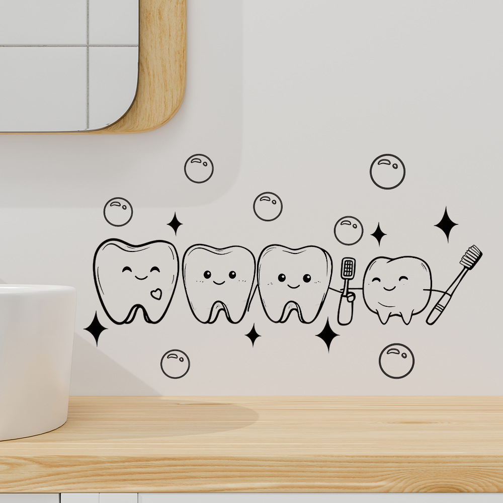 Cartoon Tooth Design Wall Stic - огляд і ціна Jet Home Bathroom