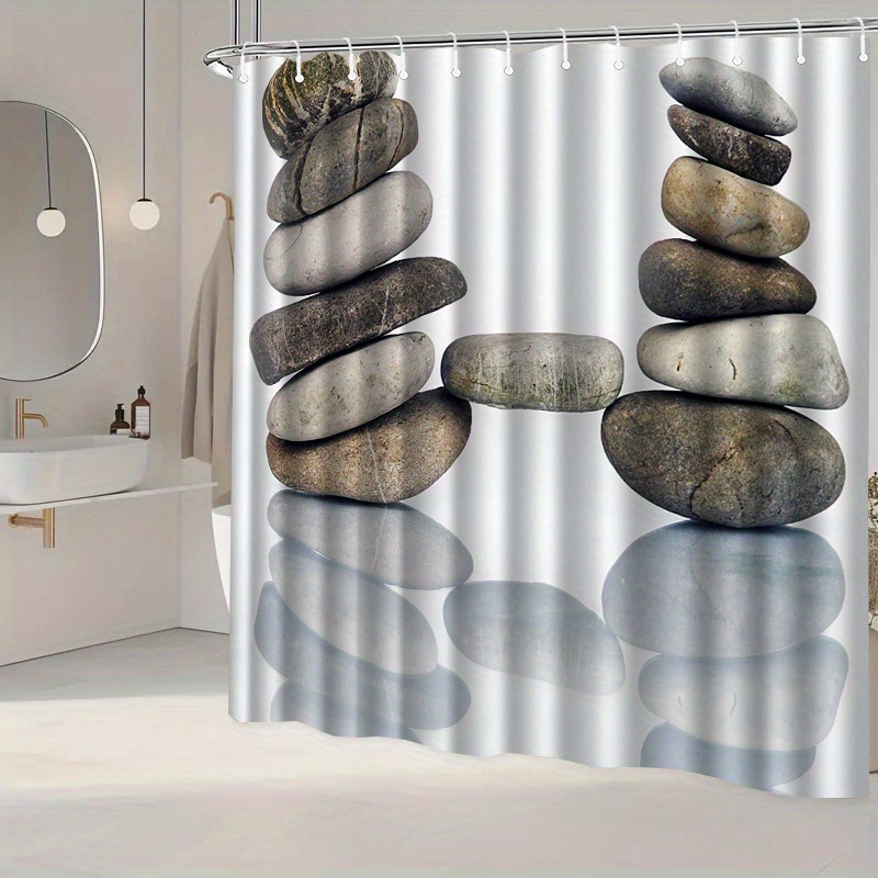 Zen Stone Stack Shower Curtain - огляд і ціна Home Bathroom Spa