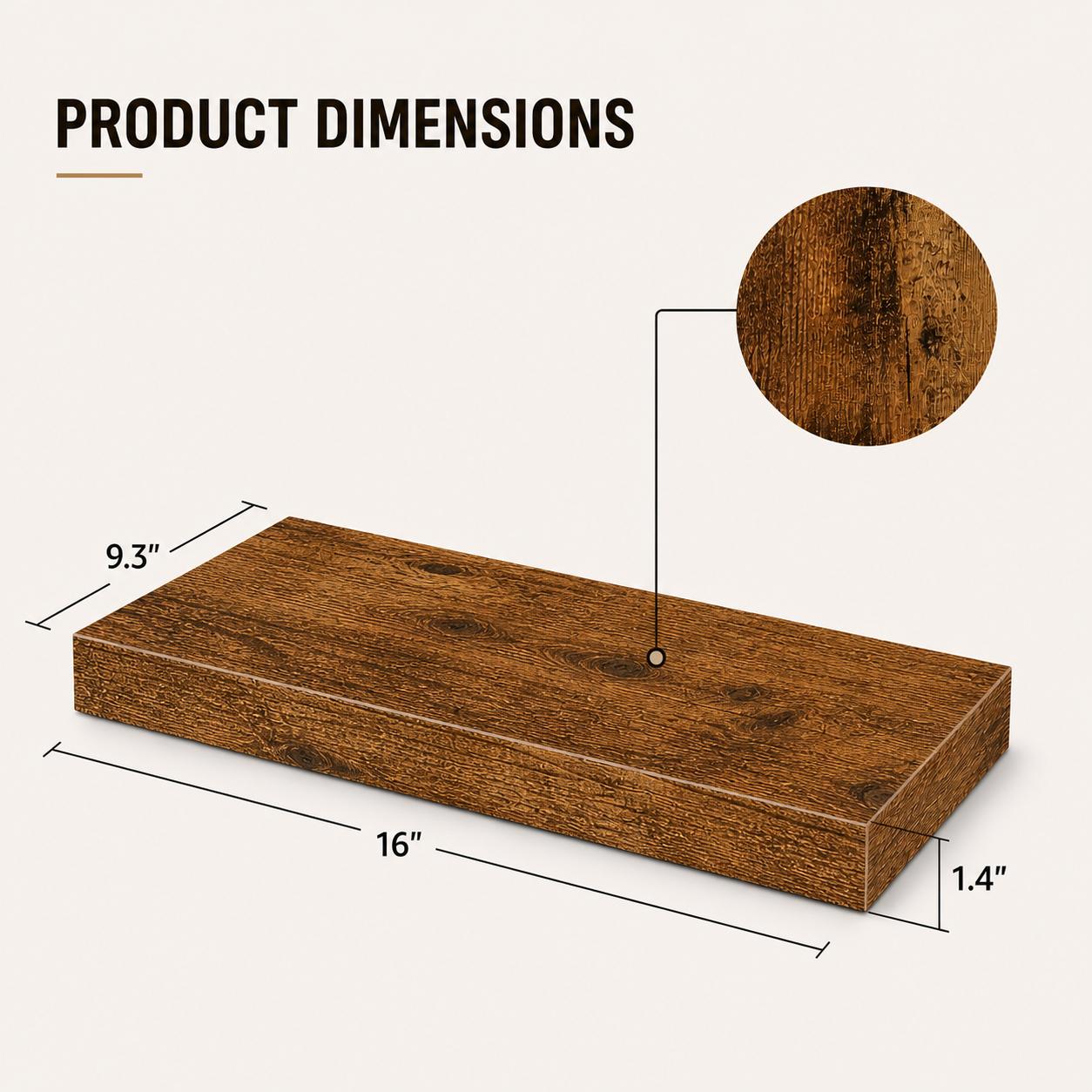 2Pcs Rustic Wood Floating Shel - огляд і ціна Home Bathroom Organizer