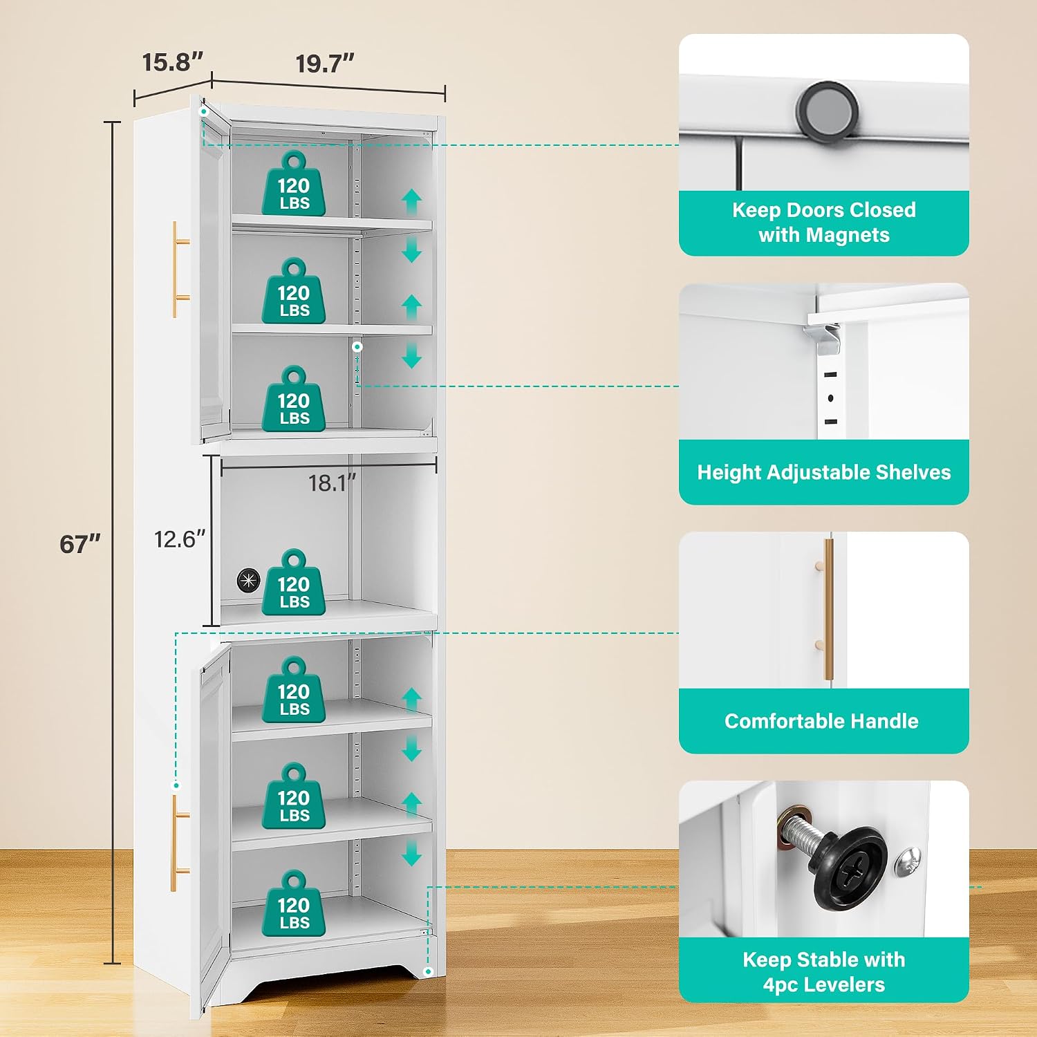 67 Inch Tall Narrow Storage Ca - огляд і ціна Home Bathroom Organizer