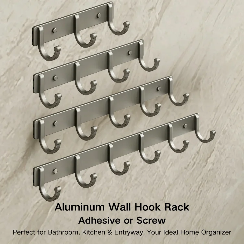 Aluminum Wall Hook Rack – No-D - огляд і ціна Home Bathroom Organizer