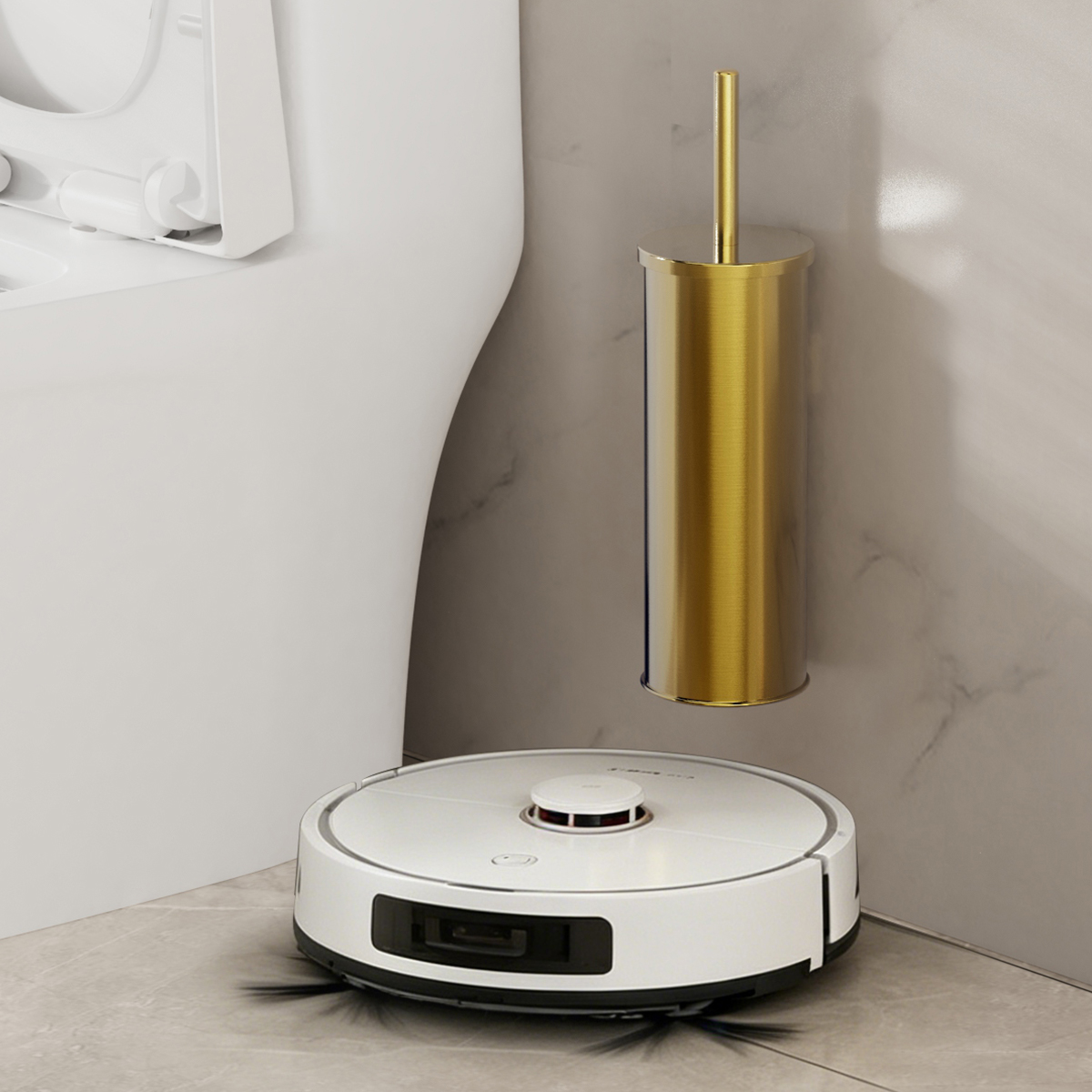 1 Set Wall Mounted Champagne G - огляд і ціна Toilet Brush Holder