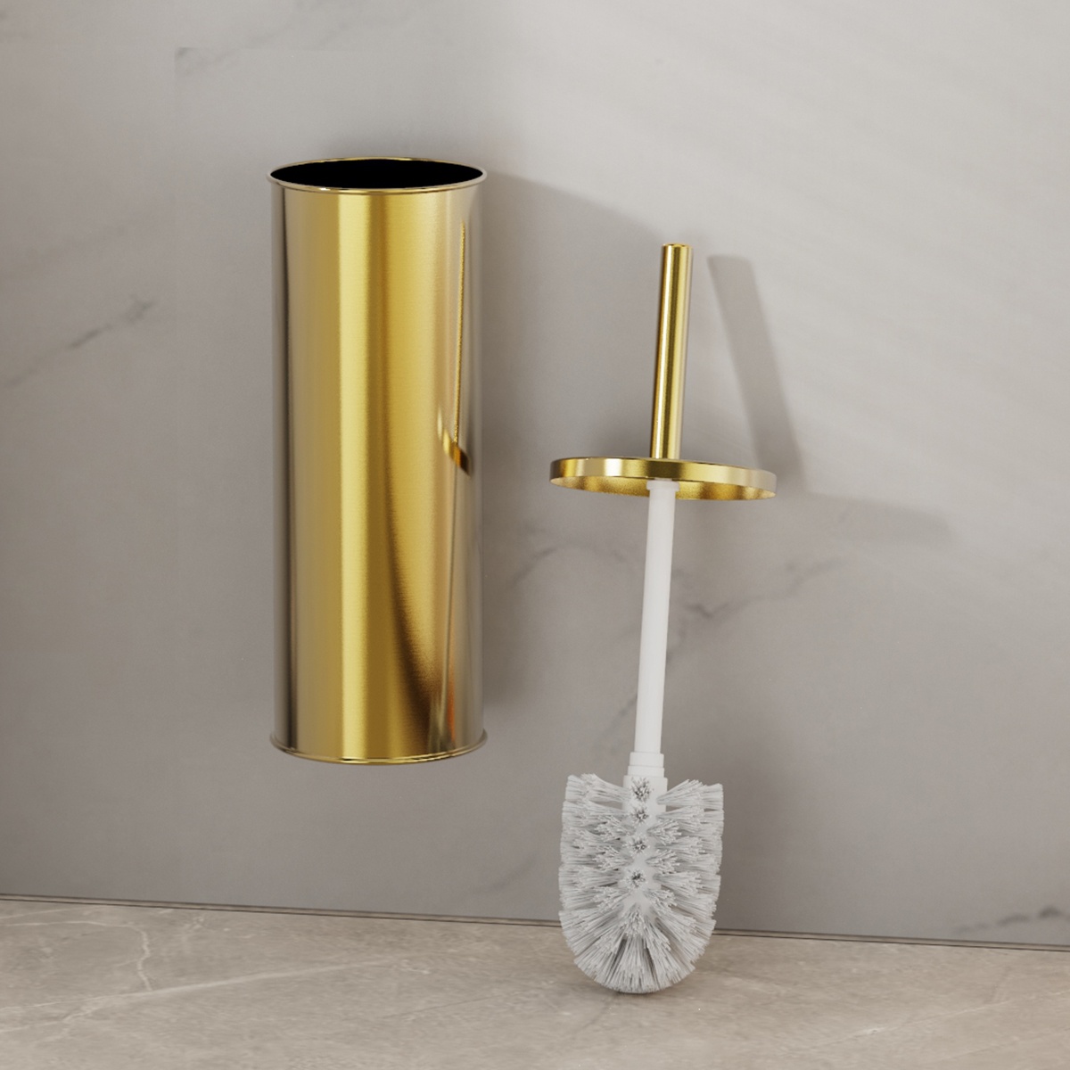 1 Set Wall Mounted Champagne G - огляд і ціна Toilet Brush Holder